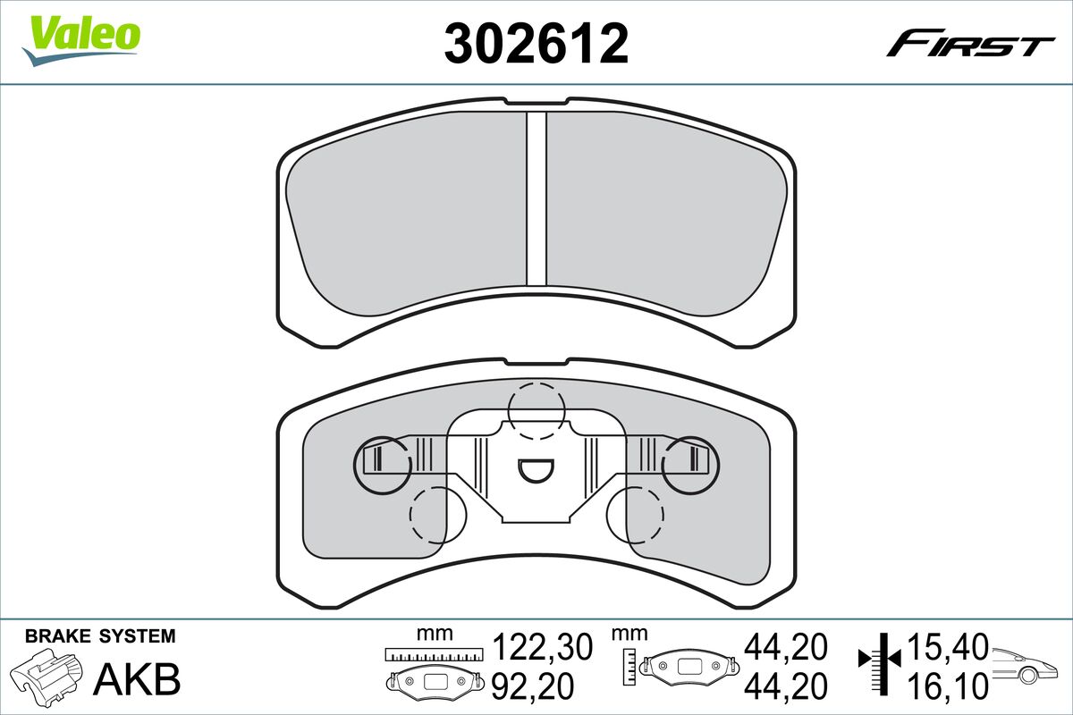 VALEO Fékbetét, mind 302612_VALEO